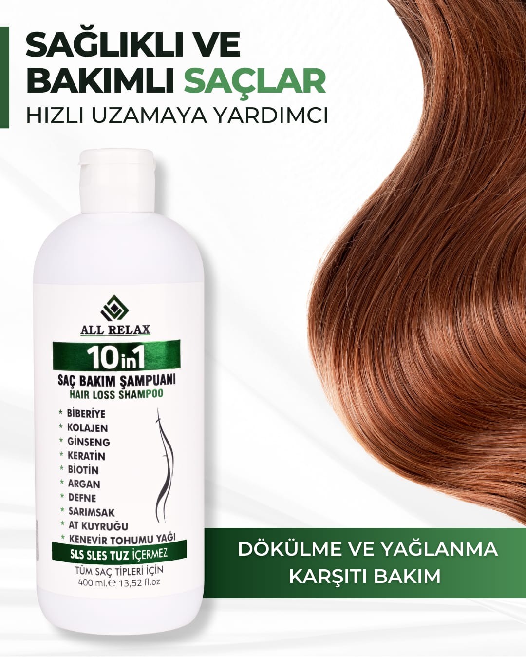 All Relax 10 in 1 Saç Bakım Şampuanı – Güçlü, Dolgun ve Sağlıklı Saçların Sırrı